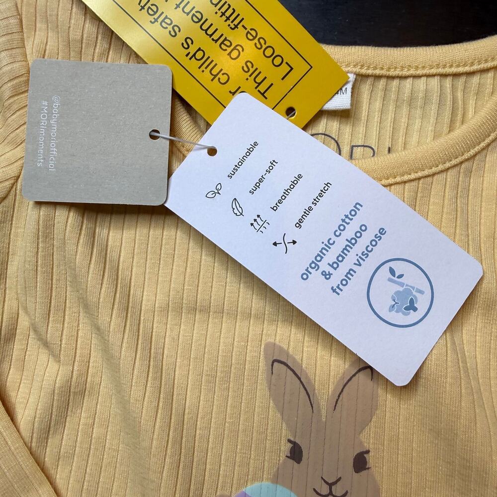 NWT MORI Organic Cotton Bamboo Ribbed Toddler Baby Pajamas Set 18-24M - Picture 6 of 7